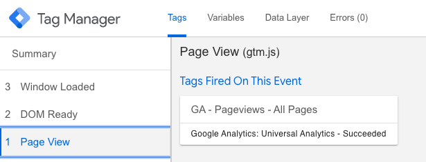 GTM page view